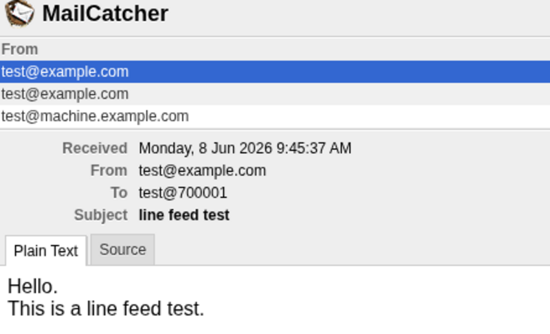 MailCatcher screenshot